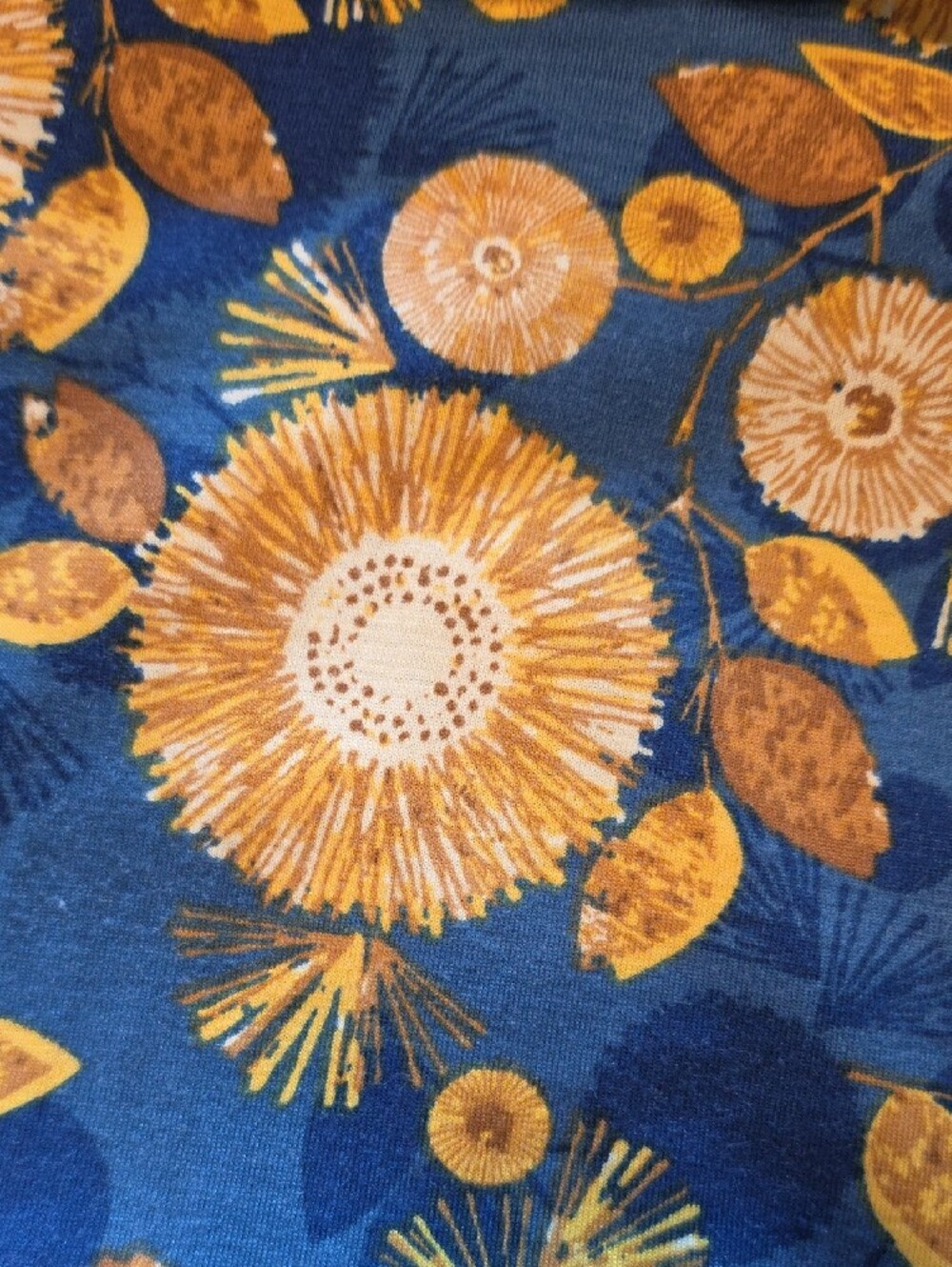 LuLaRoe Teal Maxi Skirt with Yellow Floral Print - Picture 3 of 3